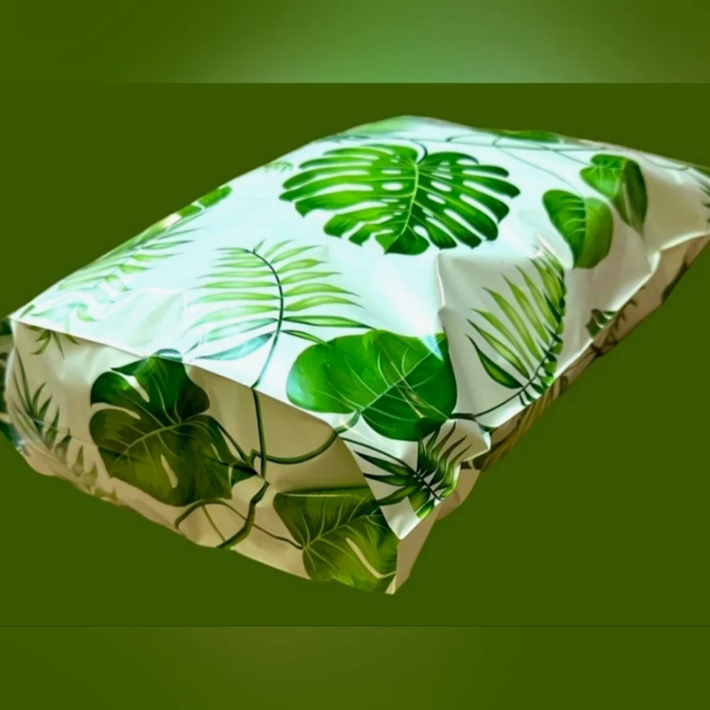 New 25 New 19×14.5 Gusseted Poly Mailers Shipping Palm Banana Leaves XL Lot